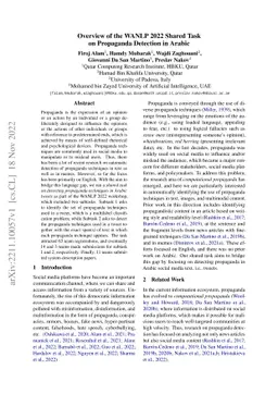 Overview of the WANLP 2022 Shared Task on Propaganda Detection in Arabic