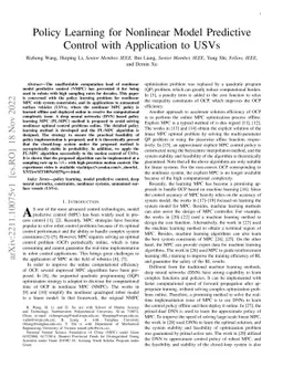 Policy Learning for Nonlinear Model Predictive Control with Application
  to USVs