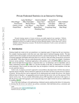 Private Federated Statistics in an Interactive Setting