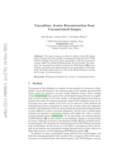 UnconFuse: Avatar Reconstruction from Unconstrained Images
