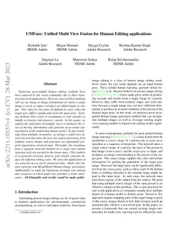 UMFuse: Unified Multi View Fusion for Human Editing applications