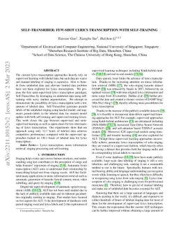 Self-Transriber: Few-shot Lyrics Transcription with Self-training