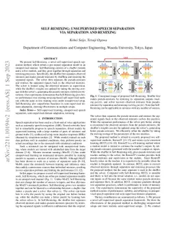 Self-Remixing: Unsupervised Speech Separation via Separation and
  Remixing