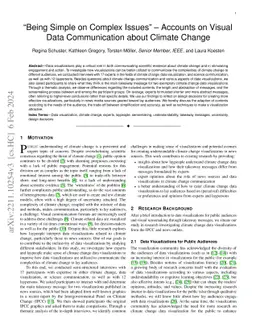 "Being Simple on Complex Issues" -- Accounts on Visual Data
  Communication about Climate Change
