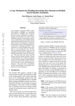 A Copy Mechanism for Handling Knowledge Base Elements in SPARQL Neural
  Machine Translation