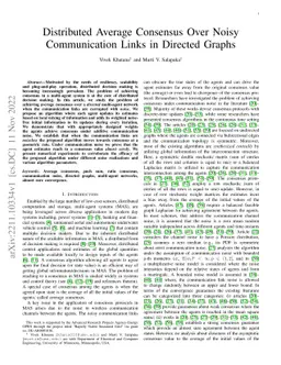Distributed Average Consensus Over Noisy Communication Links in Directed
  Graphs
