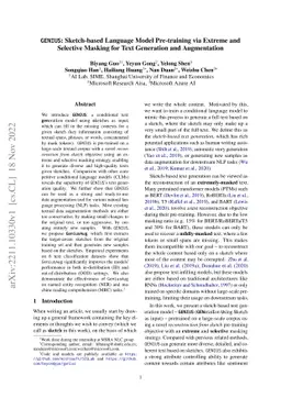 GENIUS: Sketch-based Language Model Pre-training via Extreme and
  Selective Masking for Text Generation and Augmentation