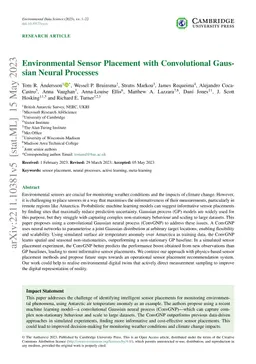 Environmental Sensor Placement with Convolutional Gaussian Neural
  Processes