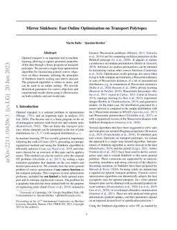 Mirror Sinkhorn: Fast Online Optimization on Transport Polytopes
