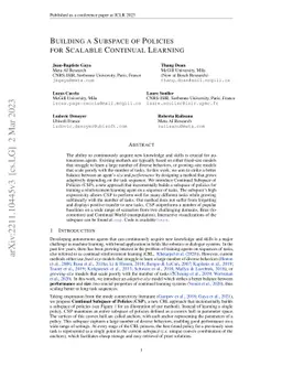 Building a Subspace of Policies for Scalable Continual Learning