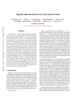 Magic3D: High-Resolution Text-to-3D Content Creation