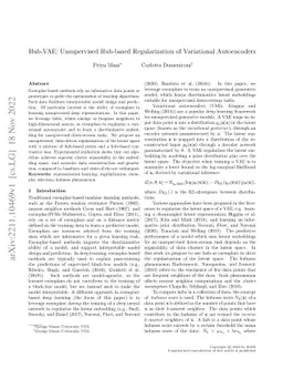 Hub-VAE: Unsupervised Hub-based Regularization of Variational
  Autoencoders