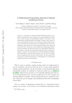 A Mathematical Programming Approach to Optimal Classification Forests