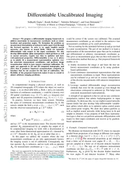Differentiable Uncalibrated Imaging