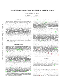 Impact of visual assistance for automated audio captioning