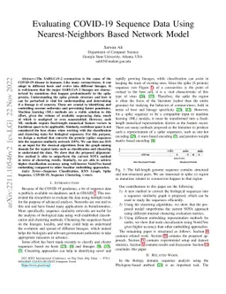 Evaluating COVID-19 Sequence Data Using Nearest-Neighbors Based Network
  Model