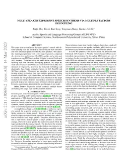 Multi-Speaker Expressive Speech Synthesis via Multiple Factors
  Decoupling