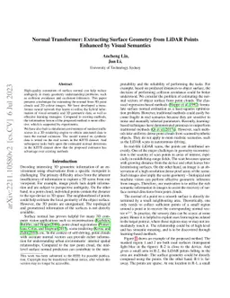 Normal Transformer: Extracting Surface Geometry from LiDAR Points Enhanced by Visual Semantics