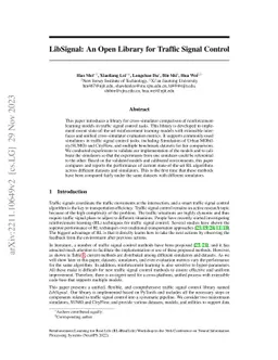 LibSignal: An Open Library for Traffic Signal Control