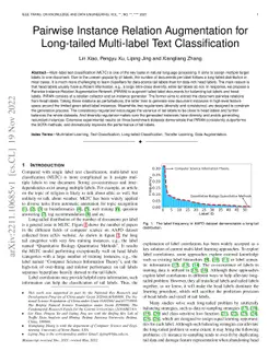 Pairwise Instance Relation Augmentation for Long-tailed Multi-label Text
  Classification