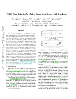 TORE: Token Reduction for Efficient Human Mesh Recovery with Transformer