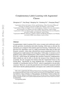 Complementary Labels Learning with Augmented Classes