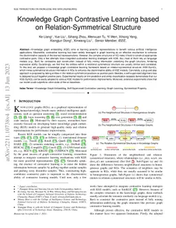 Knowledge Graph Contrastive Learning Based on Relation-Symmetrical
  Structure