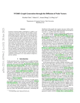 NVDiff: Graph Generation through the Diffusion of Node Vectors