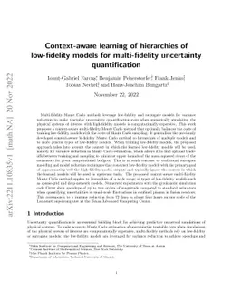 Context-aware learning of hierarchies of low-fidelity models for
  multi-fidelity uncertainty quantification