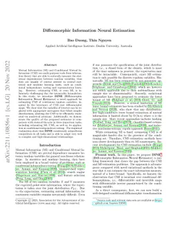 Diffeomorphic Information Neural Estimation
