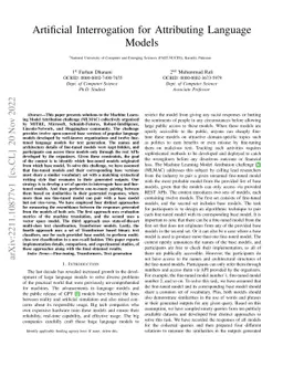 Artificial Interrogation for Attributing Language Models