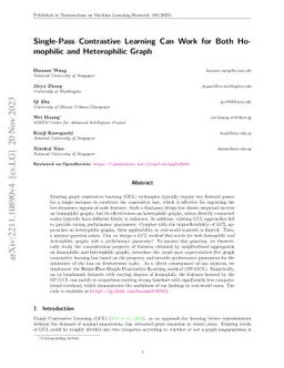 Single-Pass Contrastive Learning Can Work for Both Homophilic and
  Heterophilic Graph