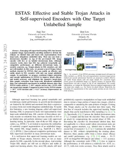 ESTAS: Effective and Stable Trojan Attacks in Self-supervised Encoders
  with One Target Unlabelled Sample