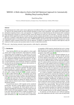 MEESO: A Multi-objective End-to-End Self-Optimized Approach for
  Automatically Building Deep Learning Models