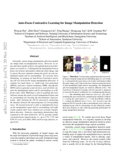 Auto-Focus Contrastive Learning for Image Manipulation Detection