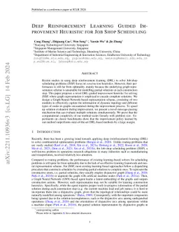Deep Reinforcement Learning Guided Improvement Heuristic for Job Shop
  Scheduling
