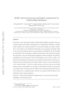 AI-KD: Adversarial learning and Implicit regularization for
  self-Knowledge Distillation