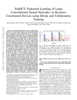 FedDCT: Federated Learning of Large Convolutional Neural Networks on
  Resource Constrained Devices using Divide and Collaborative Training