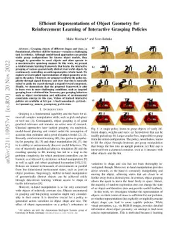 Efficient Representations of Object Geometry for Reinforcement Learning
  of Interactive Grasping Policies