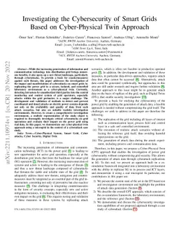 Investigating the Cybersecurity of Smart Grids Based on Cyber-Physical
  Twin Approach