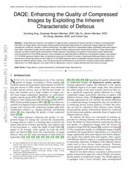 DAQE: Enhancing the Quality of Compressed Images by Exploiting the
  Inherent Characteristic of Defocus