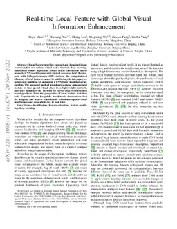 Real-time Local Feature with Global Visual Information Enhancement