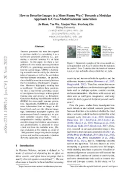 How to Describe Images in a More Funny Way? Towards a Modular Approach
  to Cross-Modal Sarcasm Generation