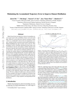 Minimizing the Accumulated Trajectory Error to Improve Dataset
  Distillation