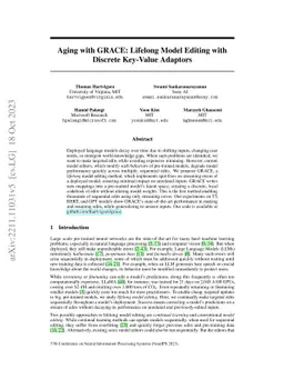 Aging with GRACE: Lifelong Model Editing with Discrete Key-Value
  Adaptors
