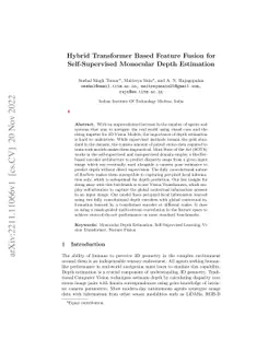 Hybrid Transformer Based Feature Fusion for Self-Supervised Monocular
  Depth Estimation
