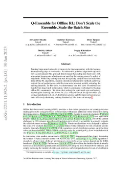 Q-Ensemble for Offline RL: Don't Scale the Ensemble, Scale the Batch
  Size