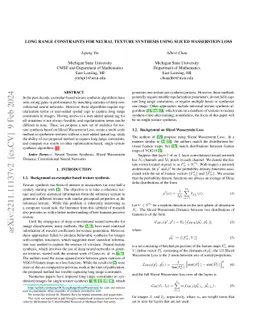 Long Range Constraints for Neural Texture Synthesis Using Sliced
  Wasserstein Loss