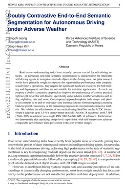 Doubly Contrastive End-to-End Semantic Segmentation for Autonomous
  Driving under Adverse Weather