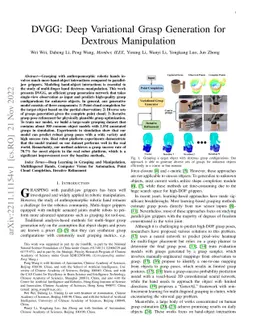 DVGG: Deep Variational Grasp Generation for Dextrous Manipulation
